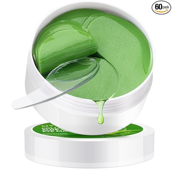 Aloe Vera Eye Mask– 60 Pcs, Collagen Under Eye Patches, Patches For Dark Circles and Puffiness, Eye Patches For Puffy Eyes, Revitalize and Moisturize, Suitable For Men and Women