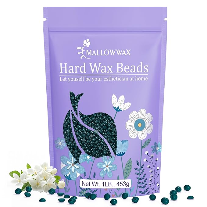 Mallowwax Hard Wax Beads, 1lb Low Temp Stripless Wax For Sensitive Skin, For Coarse And Short Hair, Bikini, Underarms, Legs And Body
