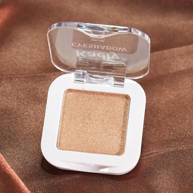 evpct Gold Single Eye Shadow Palette Makeup for Older Women, Gold Bronze Copper Brown Shimmer Glitter Sparkly Metallic Cream Eyeshadow Palette Brightener Makeup, High Pigment Monochrome Mini Eyeshadow