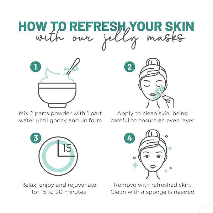 BRÜUN Peel-Off Jelly Mask Rubber Mask NEO Set - 10 Treatments (Chocolate, Aloe Vera, Avocado, Bamboo Charcoal, Calendula, Sea Mud, Pomegranate, Chlorella, Blueberry and lavender)