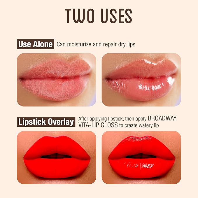 Ruby Kisses Broadway Vita-Lip Clear Lip Gloss (Coconut Oil 48 Pack), Ultra-Hydrating & Soothing Formula with Vitamin Oils, High-Shine Non-Sticky Finish, Healing Glossy Lip Balm Locks in Moisture