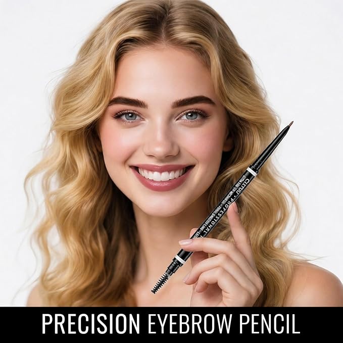 Brow Pencil, 4 Pcs Waterproof Precision Espresso Eyebrow Pencil Defines, Creates Full, Longwearing for Brows, Professional,Natural-Looking Micro Eyebrow Pencils for Women, Eyebrow Color