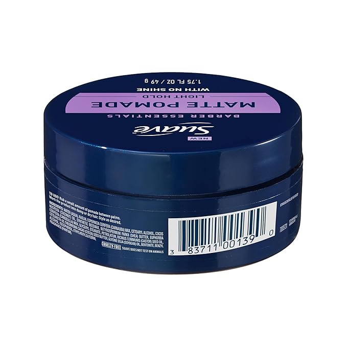 Suave Hair Pomade for Men Barber Essentials Styling, Light Hold and No Shine, For Enhancing Hair Shape and Reducing Frizz, 1.75 oz