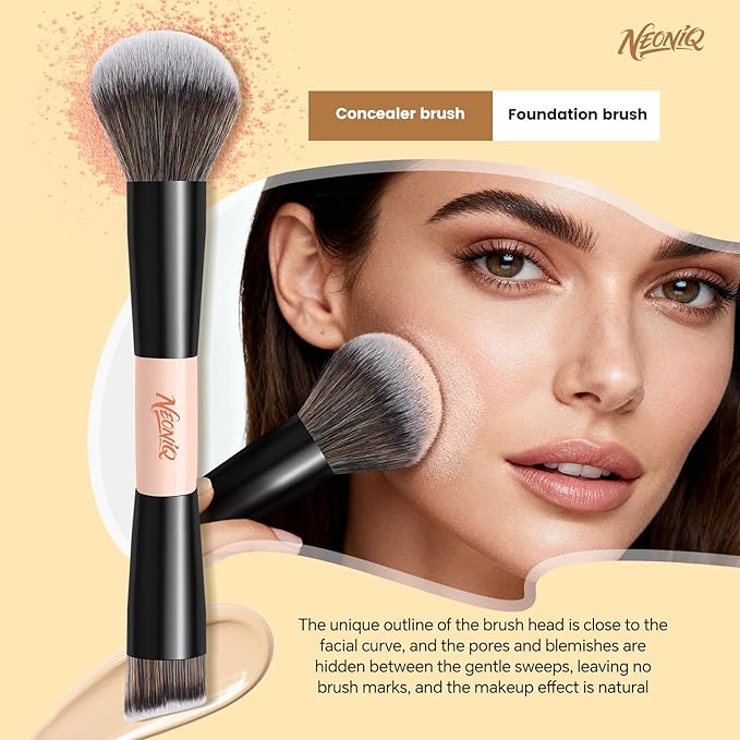 10 PCS Travel Makeup Brush Set With Bag, Makeup Brushes, Double-End Multi-functional Brushes for Foundation Powder Blush Eyeliner Eyeshadows, Professional Face Brush Set（Pink）