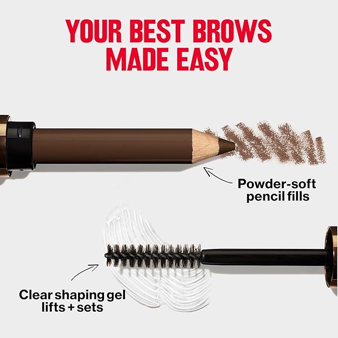 Revlon ColorStay Brow Fantasy, All In One Eyebrow Powder Pencil with Shaping Clear Gel, Gel Infused with Panthenol, Smudge-proof, 16HR Visibly Full Brows, 002 Soft Brown