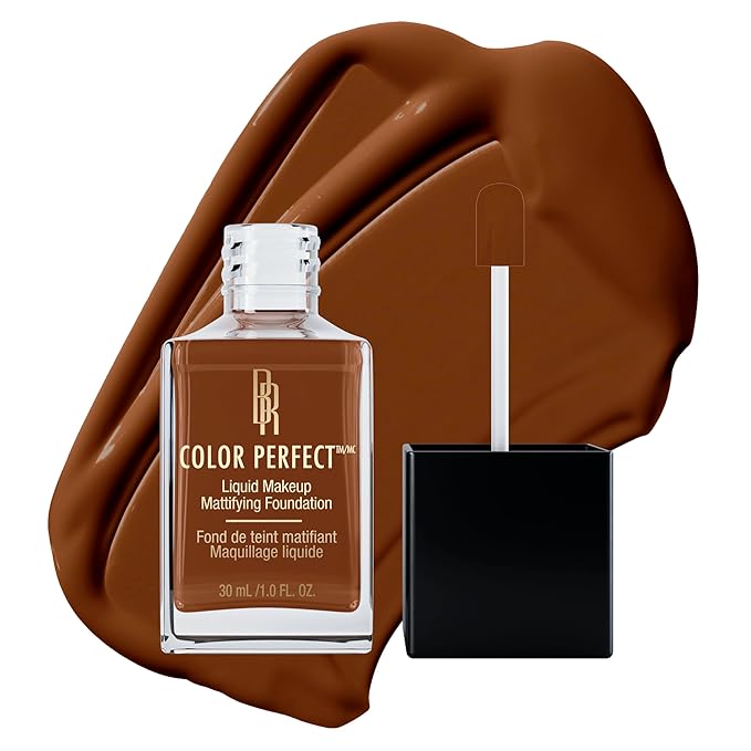 Black Radiance Color Perfect Liquid Full Coverage Foundation Makeup, Nutmeg, 1 Ounce