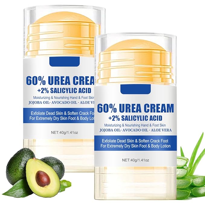 60% Urea Cream plus 2% Salicylic Acid Foot Cream for Removing Calloused Skin, Cracked Hands Elbows Feet Heels Moisturizes, Maximum Strength Skin Barrier Repair Hand Cream (Urea*2, 1.41 oz)