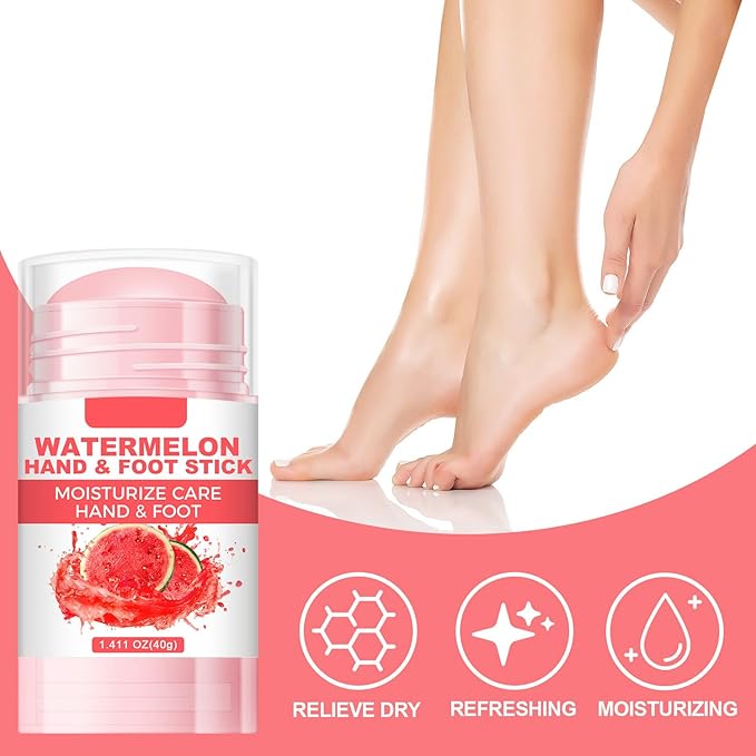 60% Urea Cream Foot Hand Cream Stick for Cracked Hands Elbows Feet Knees, Repairing Restore Balm for Dry & Dead Skin, Hydrates & Nourish Foot Care for Women & Men (Watermelon, 1.41 oz)