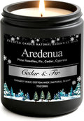 Cedar & Fir Candle – Winter Candles | Holiday Scented Candles, 7oz Jar Soy Candle for Home Scented - 50H Burn - Evergreen Forest & Fresh Pine Scent, Candles Gifts for Women & Men
