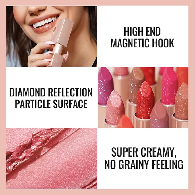 Oulac Moisture Rose Lipstick - High Shine Shimmery Finish, Super Creamy Texture, Medium to High Coverage - Gluten Free, PG14 La Vie en Rose