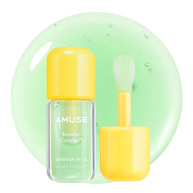 Amuse SEOUL Banana Lip Oil (01 ZEN MATCHA) - Moisturizing Lip Oil Stain, Banana Scent, Hydrating Nourshing Crystal Clear Lip Stain, Lightweight Non-Sticky Glossy Finish, Vegan, Korean Beauty Makeup