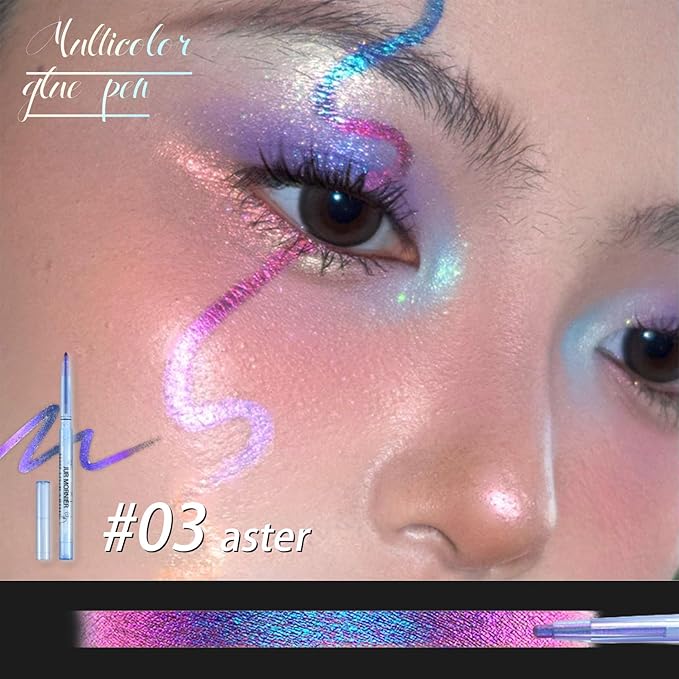 Multichrome Eyeliner Gel Pencil,Waterproof Long-Lasting Vegan Cruelty Free Eye Liner,Shifting Colors Eyeliner Pen (#307, 0.01 Ounce)