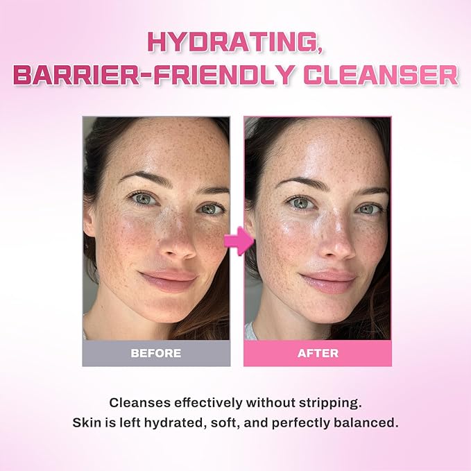 Hydrating Pink Aloe Gel Cleanser, Low pH Daily Face Wash with Probiotic Ferment & Hyaluronic Acid to Nourish Skin, Non-Stripping Foaming Korean Cleanser, 5.07 fl oz