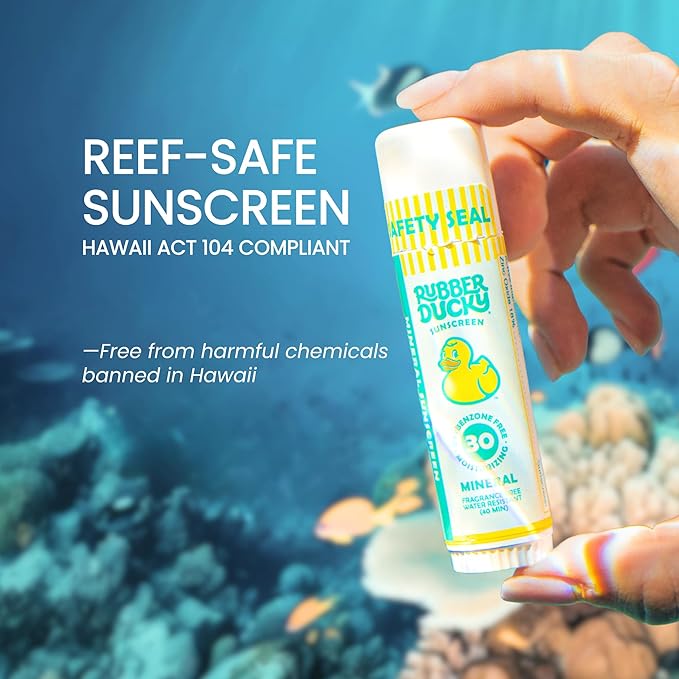 Rubber Ducky- SPF 30 Mineral Face Sunscreen Stick, Water Resistant, Moisturizing & Broad Spectrum Sunscreen Face Stick, Sun Skin Protection with Vitamin E, Mini Travel Size Sunblock, 0.6 oz