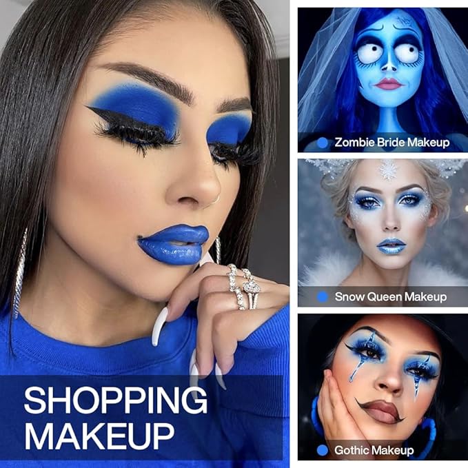 Matte Blue Eyeshadow Palette Single with Applicator – Vibrant Navy, Royal, and Dark Blue Shades for Professional Eye Makeup – Travel-Friendly, Popular Colors for Dramatic Blue Smokey Eye