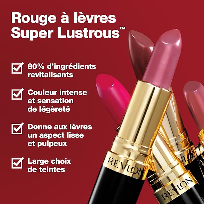 REVLON Super Lustrous Lipstick, Creamy Formula For Soft, Fuller-Looking Lips, Moisturized Feel, 477 Black Cherry, 0.15 oz (Pack of 2)