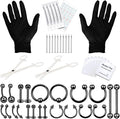 BodyJ4You 36PC PRO Body Piercing Kit - Nose Septum Ear Cartilage Lip Belly Navel Tragus Eyebrow - Surgical Steel 14G 16G BCR CBR Ring Barbell Spike - Tools Needles Gloves Clamps