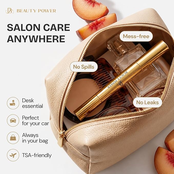 Beauty Power Nail Oil Cuticle Pen - Peach - Nail Strengthener & Growth Serum with Vitamin A, D, E, B5, Grapeseed & Natural Oils - Repair for Brittle, Peeling, Thin Nails - Gift Idea