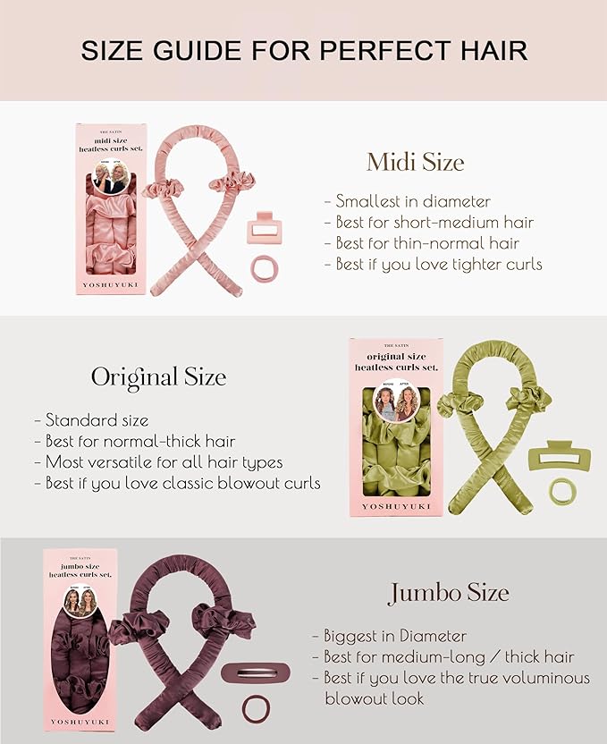Jumbo Flexi Rods Hair Rollers Curlers to Sleep In Soft Satin Heatless Curling Rod Set, Heatless Curls Overnight Blowout Rods for Long Hair No Heat Overnight Curls, Heatless Hair Curler Curling Iron