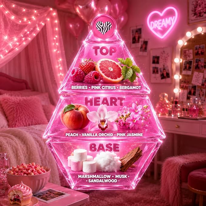 Paris Glam Eau de Parfum for Women, 100ml / 3.4 fl oz Long-Lasting Perfume Spray, Fruity Floral Fragrance with Apple, Peach, Jasmine, Tuberose & Sandalwood, Cruelty Free & Vegan