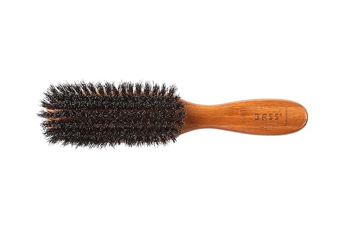 Bass Brushes Semi Oval Boar Wood Brush, 1 EA