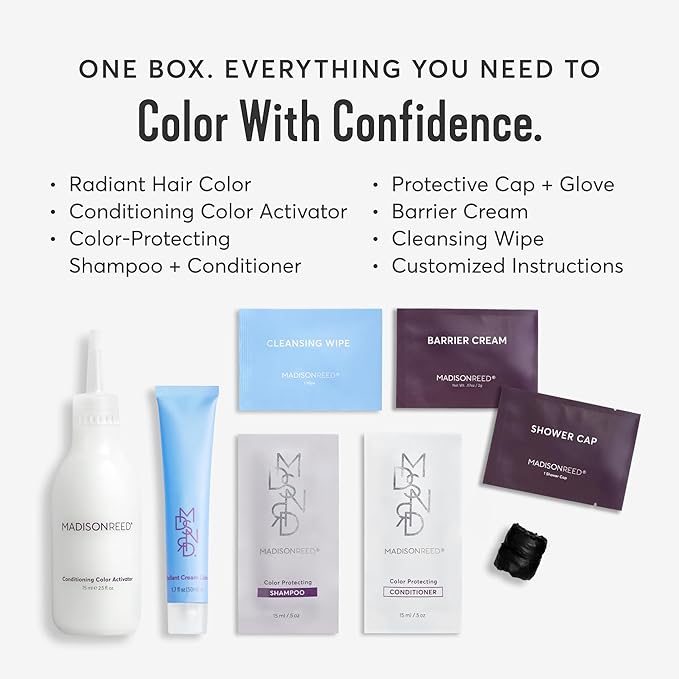 Madison Reed Radiant Hair Color Kit - 6N Medium Neutral Brown (Zocca Brown), Dimensional Gray Hair Blending Permanent Hair Dye, PPD-Free & Ammonia-Free, 1 Pack