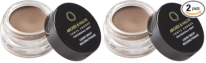 Arches & Halos Luxury Brow Building Pomade - Warm Brown - Tinting Brow Definer for Sculpting and Shaping Eyebrows - Soft, Smudge-Proof, Silky Texture - Lightweight Cream and Gel Blend - 0.016 oz