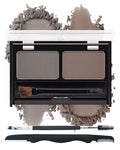 Eyebrow Powder Kit-Waterproof Two Colors Brow Powder Tinted Palette Long Lasting Up to 16H,Taupe/Brown Brow Filler Defined&Sculpt Natural Eyebrow Makeup for Sparse Brow with Brow Brush&Razor-02