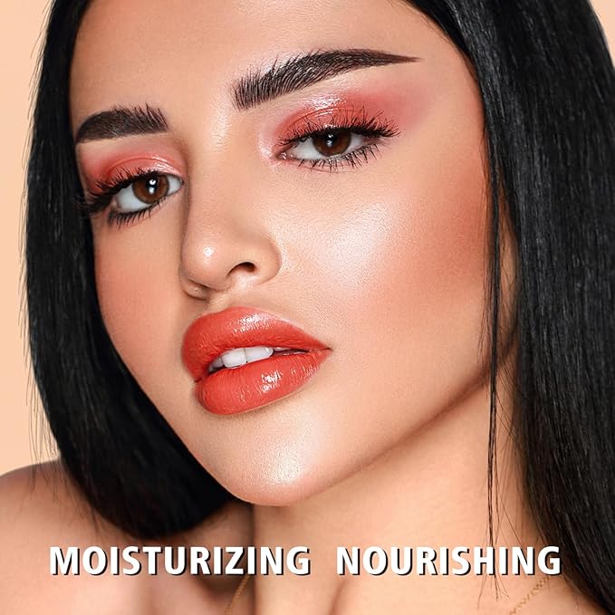 MAKI YIKA Moisture Red Lipstick for Women Hydrate Tinted Lip Balm for Mother's Day Dry Cracked Lips Sheer Lipstick Lip Tinted Glossy Finish,MA037 Apricot Peach