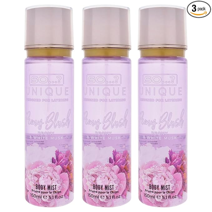 Unique Body Mist - Peony Blush by So…? for Women - 5.1 oz Body Mist - Pack of 3