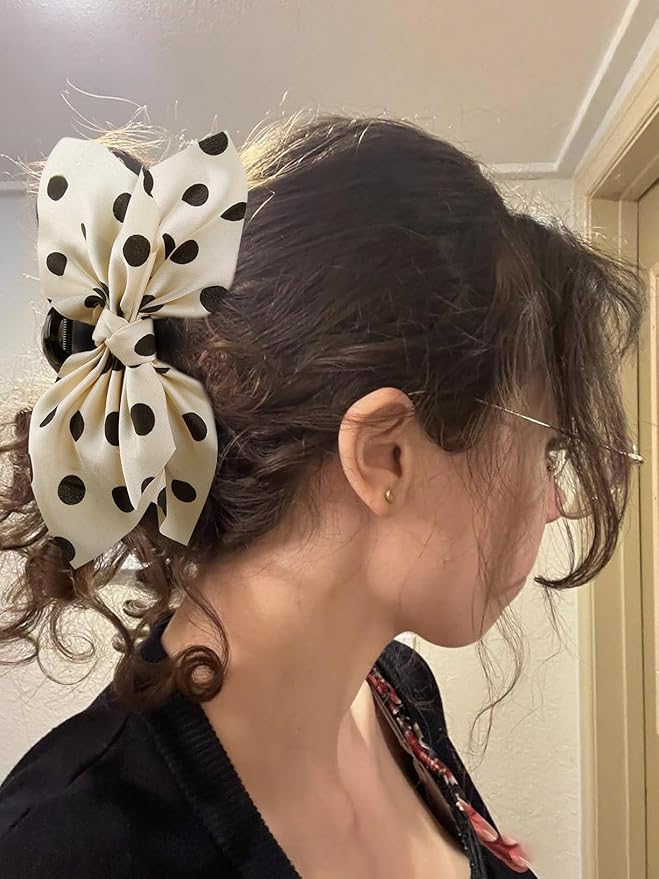 Boho Bandana Hair Claw Clips for Women, 2 Pcs Extra Large Claw Clips for Thick Hair Paisley Hair Clip Bow Knot Adorable Hair Claws Non-slip Fashion Hair Accessories Gift for Women Teen Girls
