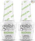 Gelish Mini Nourish Cuticle Oil - Hydrating & Nourishing Formula for Healthy Nails & Cuticles - Quick Absorbing, Non-Greasy, Ideal for Home & Professional Use (0.3 Fl Oz) (Pack of 2)