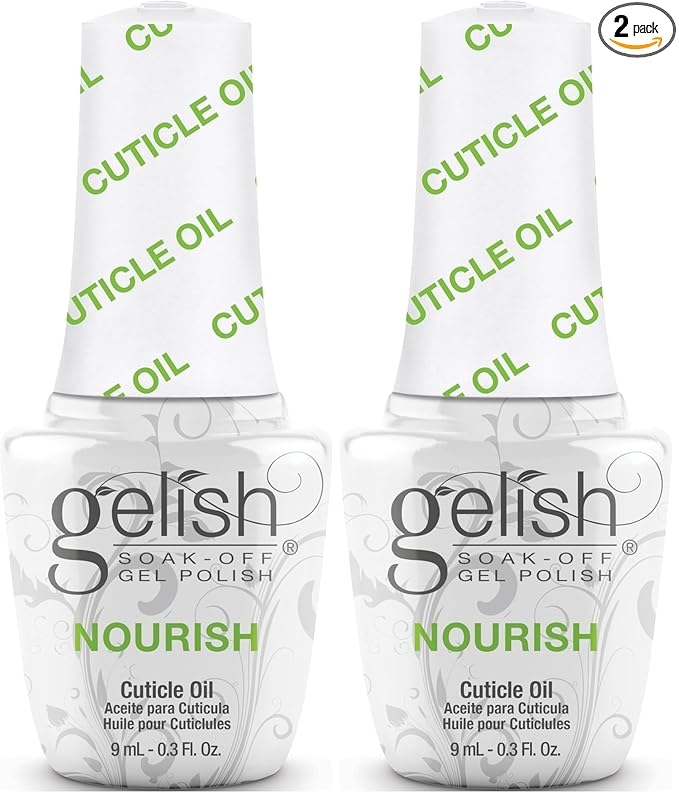 Gelish Mini Nourish Cuticle Oil - Hydrating & Nourishing Formula for Healthy Nails & Cuticles - Quick Absorbing, Non-Greasy, Ideal for Home & Professional Use (0.3 Fl Oz) (Pack of 2)