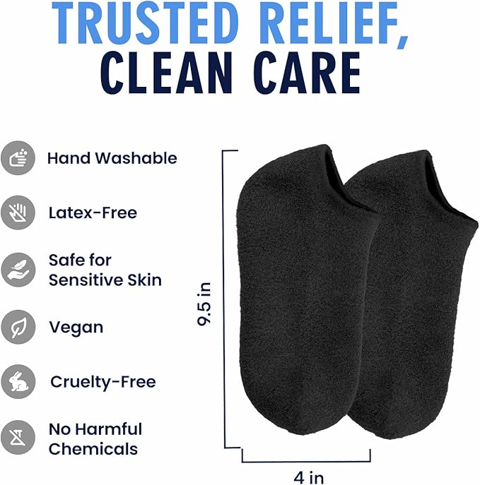 Dr. Frederick’s Original Moisturizing Gel Socks for Men & Women – Dry Feet & Cracked Heel Treatment – Full Foot Gel Lining with Mango Butter, Shea Butter, Jojoba & Coconut Oil (Obsidian Oasis)