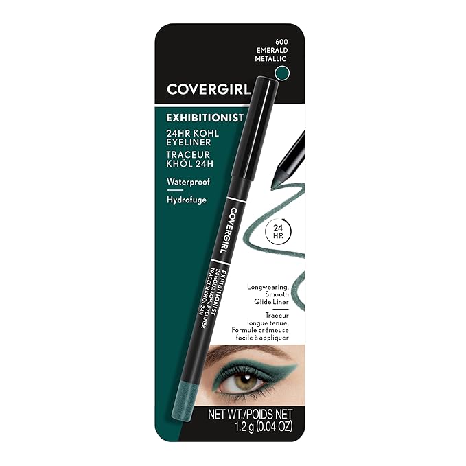 COVERGIRL Exhibitionist 24-Hour Kohl Eyeliner, Emerald Metallic, 0.04 oz