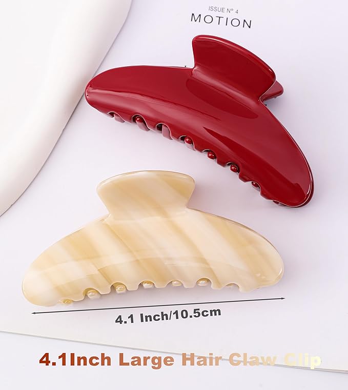 2 Pack Acetate Hair Claw Clips for Women 4 Inch Large Claw Hair Clips for Thin to Thick Hair