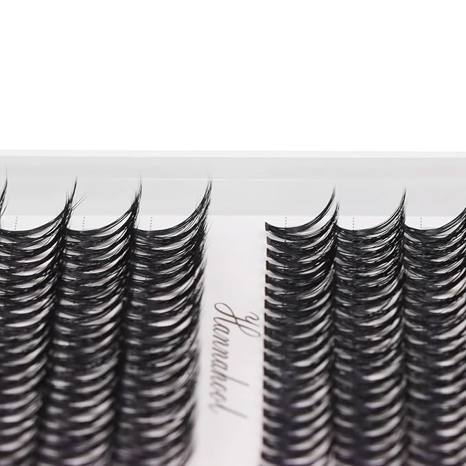 12rows-Large Tray Mixed 8-10-12-14-16mm/Mixed 14-15-16mm/Mixed14mm-16mm/Mixed 18-20mm Wide Stem Individual False Eyelashes Dramatic Black Cluster Eyelashes (MY009-14-16MM)
