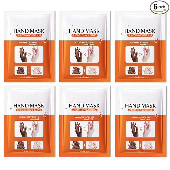 6PCS Hand Masks,Hydrating Hand Masks Moisturizing Gloves Overnight for Dry Cracked Hands,Daily Hand Care Hand Masks Gift Set for Women and Men M