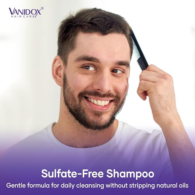 VANIDOX Tea Tree Oil Shampoo with Lavender & Mint | DHT Blocker Blend | Gently Cleanses Scalp, Helps Remove Buildup & Flakes | For Men & Women | Made in USA | 16 fl oz