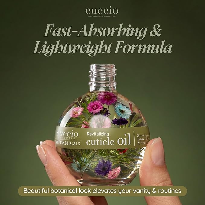 Cuccio Naturale Italian Garden Collection Revitalizing Cuticle Oil – Tuscan Garden with Hawthorn & Wild Daisy – Hydrating and Nourishing Cuticle Oil for Stronger, Healthier Nails – 2.1 oz