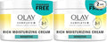 Olay Face Moisturizer,Complete+ Rich Moisturizing Cream-Fragrance-Free,Gentle for Dry&Sensitive Skin,3-in-1 Hydrating to Strengthen,Nourish,Renew-Niacinamide,Vitamin E,&Ceramides,8.5 oz,(Pack of 2)