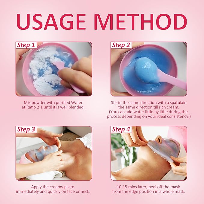 YMEYFAN Jelly Mask for Facial Professional - Bulgarian Rose Smooth Face Mask Skin Care, Hydrated Nourished Jelly Mask Powder, Gel Peel Off Mask for DIY Spa Salon, 17.6Fl Oz