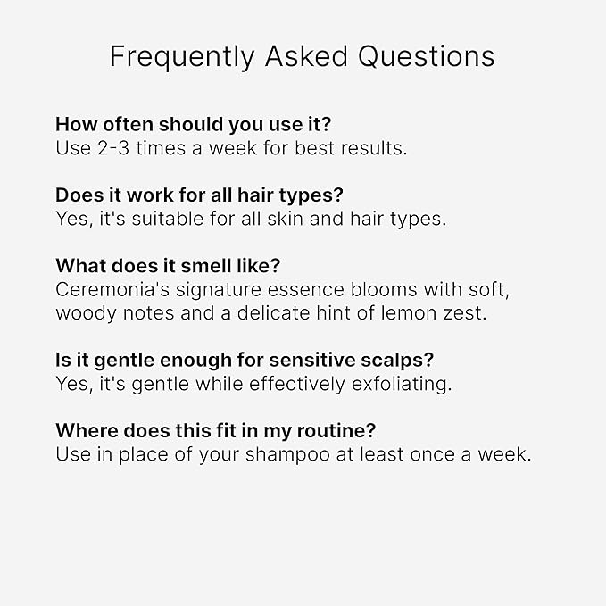 Ceremonia Papaya Scalp Scrub Exfoliating Shampoo Treatment | Exfoliates & Detoxifies Scalp with Papaya Enymes and Pink Salt | Removes Build Up, 1.69 fl oz