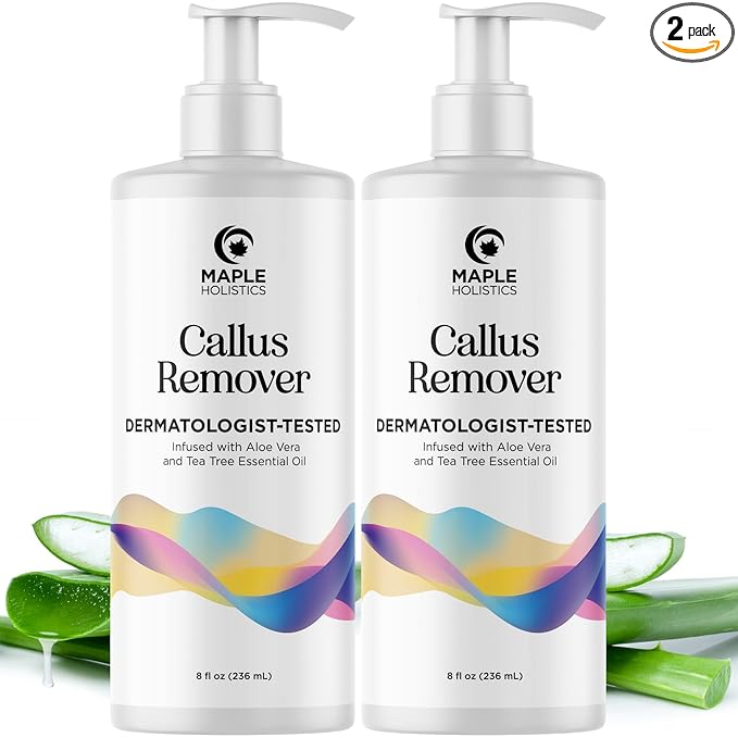Exfoliating Callus Remover for Feet Care - Urea Foot Cream for Calluses and Dry Feet with Aloe and Tea Tree Essential Oil - Foot Callus Remover for Cracked Dead Corned and Rough Skin (16 Fl Oz)
