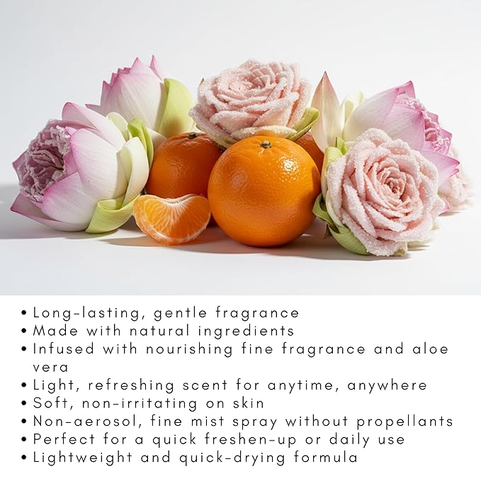 Olivia Care Body Mist Trio, 3 Scents: Lotus Blossom, Sugared Rose, Sweet Clementine (3 Bottles Total (1 of Each Scent))