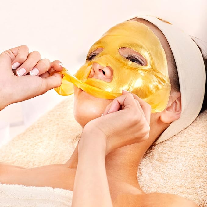24k Gold Gel Facial Mask,SkinCare Facial Patch Collagen Face Mask for Moisturizing, Puffiness, Anti Wrinkle and Hydrateing Your Beautiful Face, 15PCS