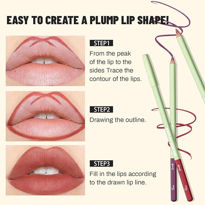 Pudaier 12-Color Lip Liner Set - Matte Velvet Lip Liners With Storage Bucket, Waterproof & Long-Lasting Nude Lip Liner Pencils, Creamy Smooth & High Pigmented, for Defining & Filling Lips