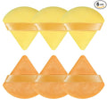 Pimoys 6 Pcs Powder Puff, Face Soft Triangle Makeup Puff Velet Makeup Sponge for Loose Powder (Orange)