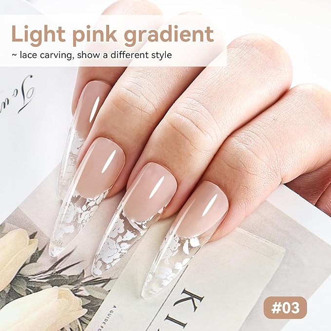 JODSONE 6 PCS Cushion Patting Gel Polish Kit Vibrant Colour with 50 Pcs Sponges and Grabbing Pen for French Ombre Blush Blend Nail Art Home & Salon Use