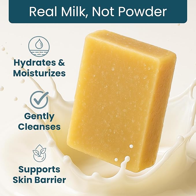 Goat Milk Soap Bar (Bulk, 5 Pack) - Unscented Bar Soap for Men & Women - Natural, Handmade w/Real Milk - Dry, Sensitive Skin, Hands/Body - Gentle, No Dyes - (Large, 5oz)